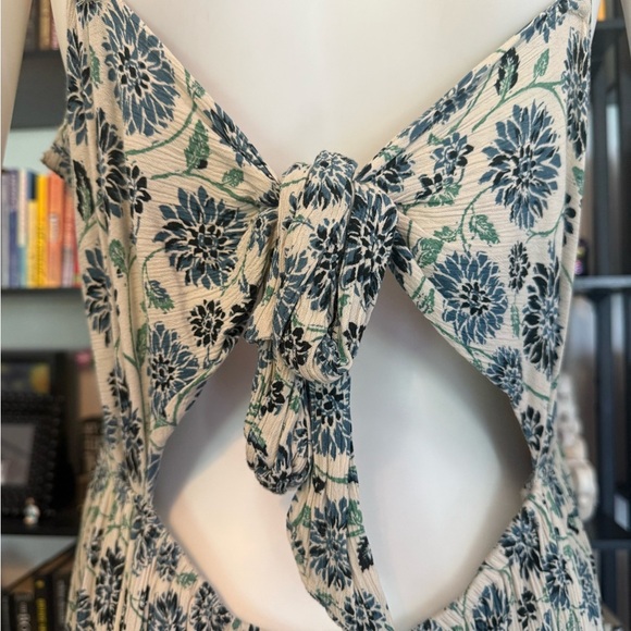 Japan Tie Back Floral Print Sleeveless Midi Dress - Picture 6 of 9